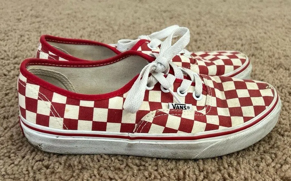 Red and White Checkered Vans - Image 3