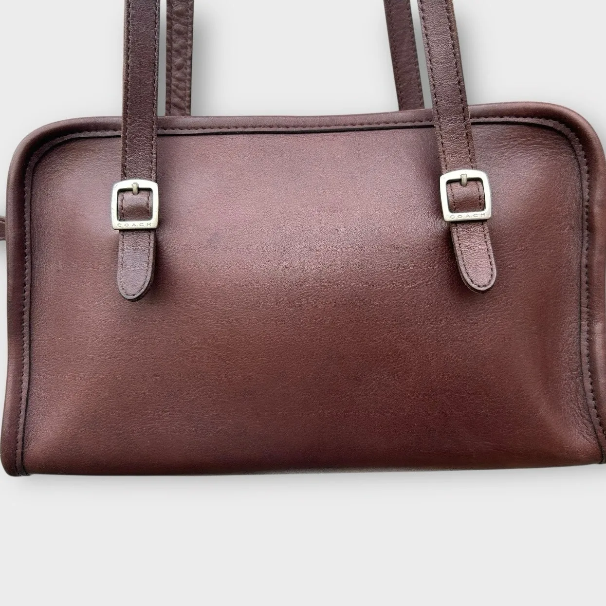 Vintage Coach 9051 Swing Zip Mahogany Glove-Tanned Leather Shoulder Bag Purse 98 - Image 5