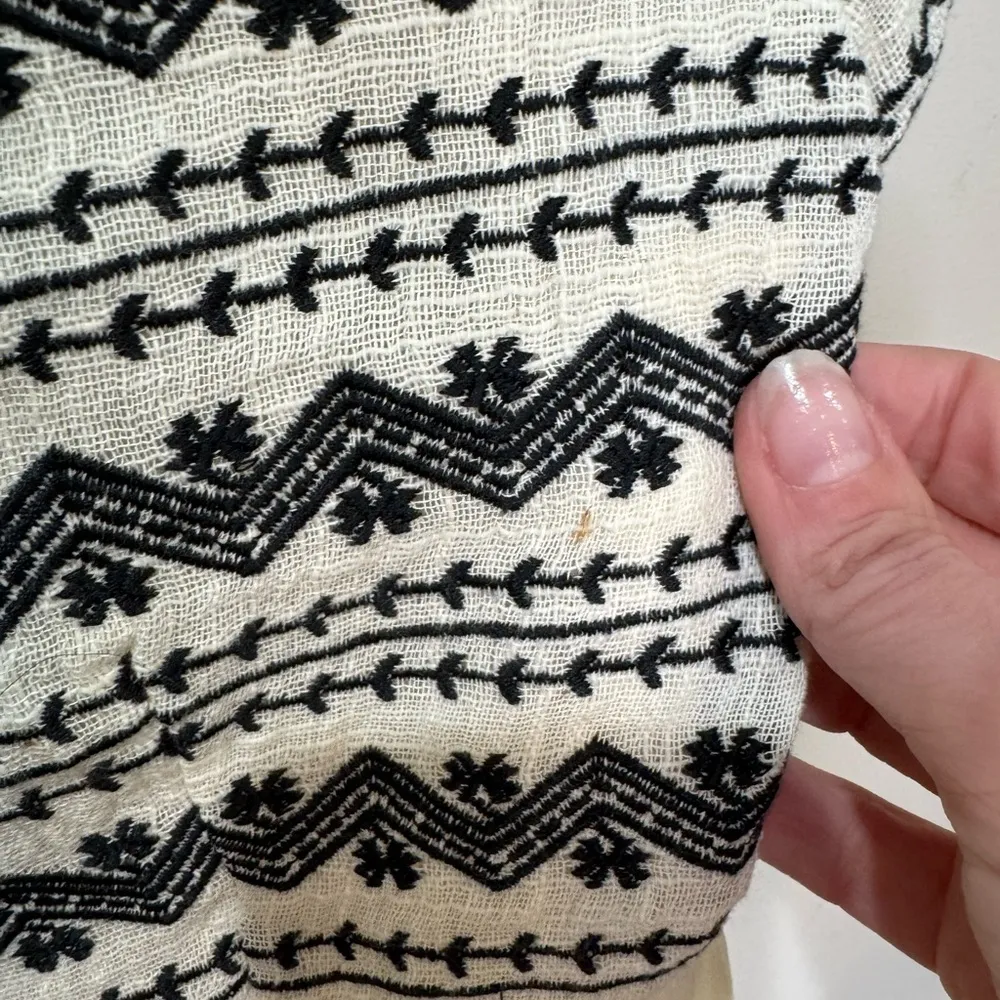 HD in Paris Anthropologie‎ Cream Embroidered Sleeveless Dress Sz Small - Image 13