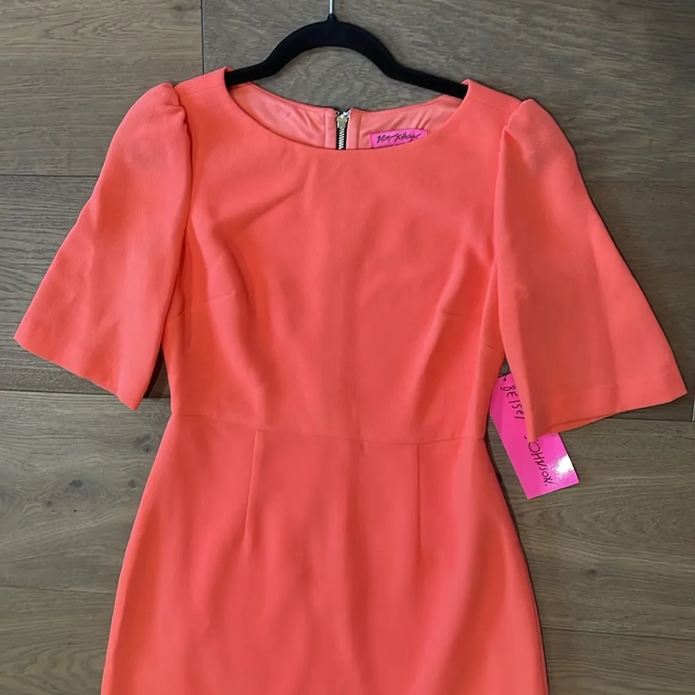 Betsey Johnson Orange/Coral Sheath Dress Size 4 NWT - Image 4