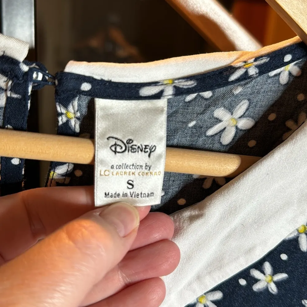 Disney by Lauren Conrad Minnie Rocks the Dots Peter Pan Collar Blouse Sz Small - Image 5