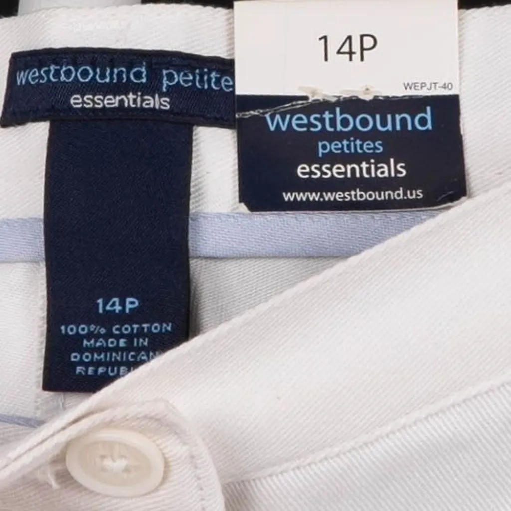 Westbound Petites Capri Pants 14P Womens White Jessica Fit Essentials Cotton - Image 4