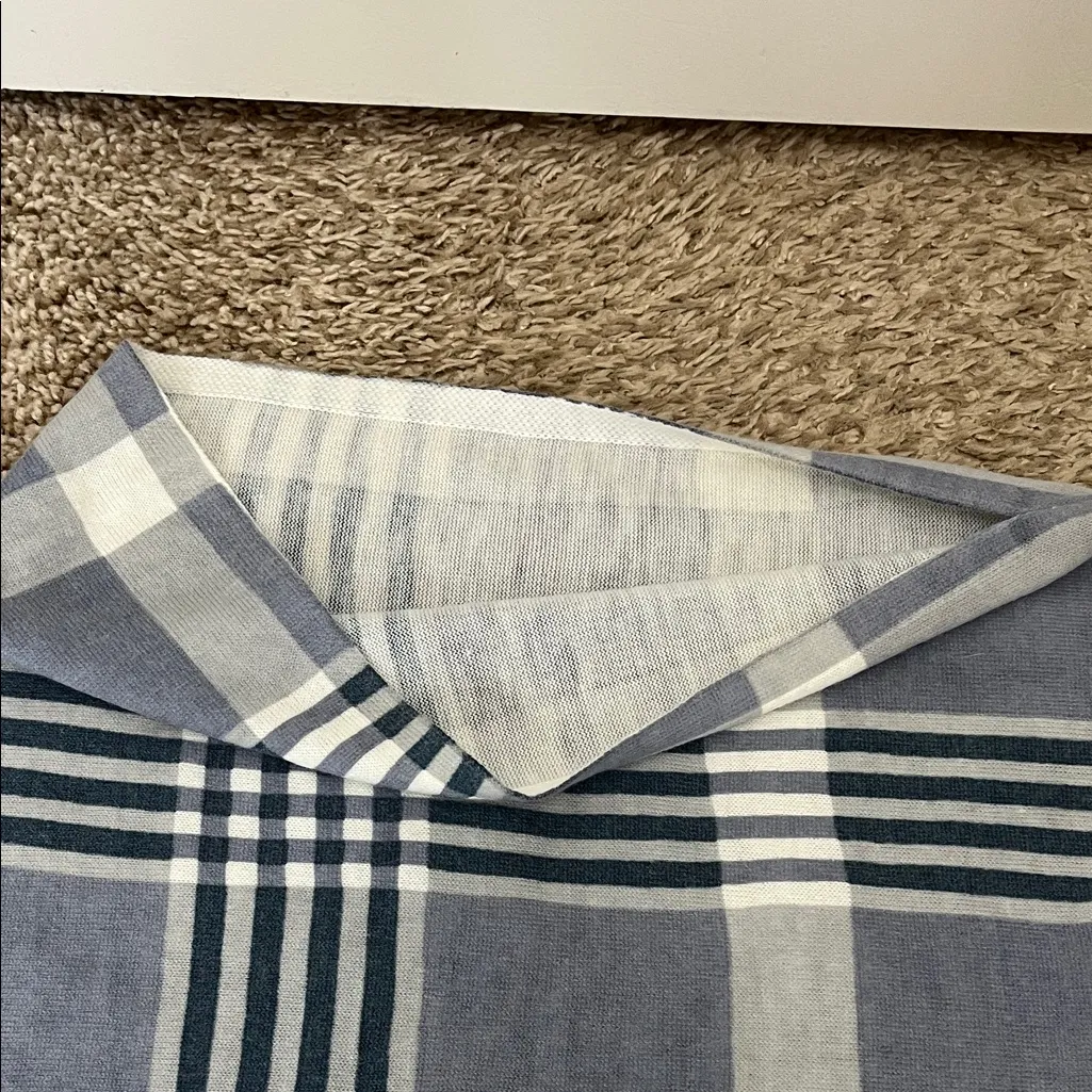 Tribal Jeans Asymmetric Acrylic Plaid Pullover Poncho - Image 5