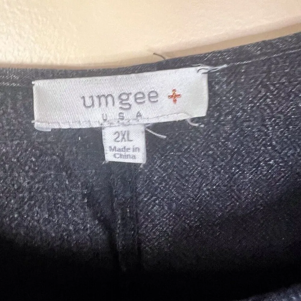 Umgee‎ Womens Linen Black Charcoal Tunic Dress Size 2X Career Work Wear - Image 2