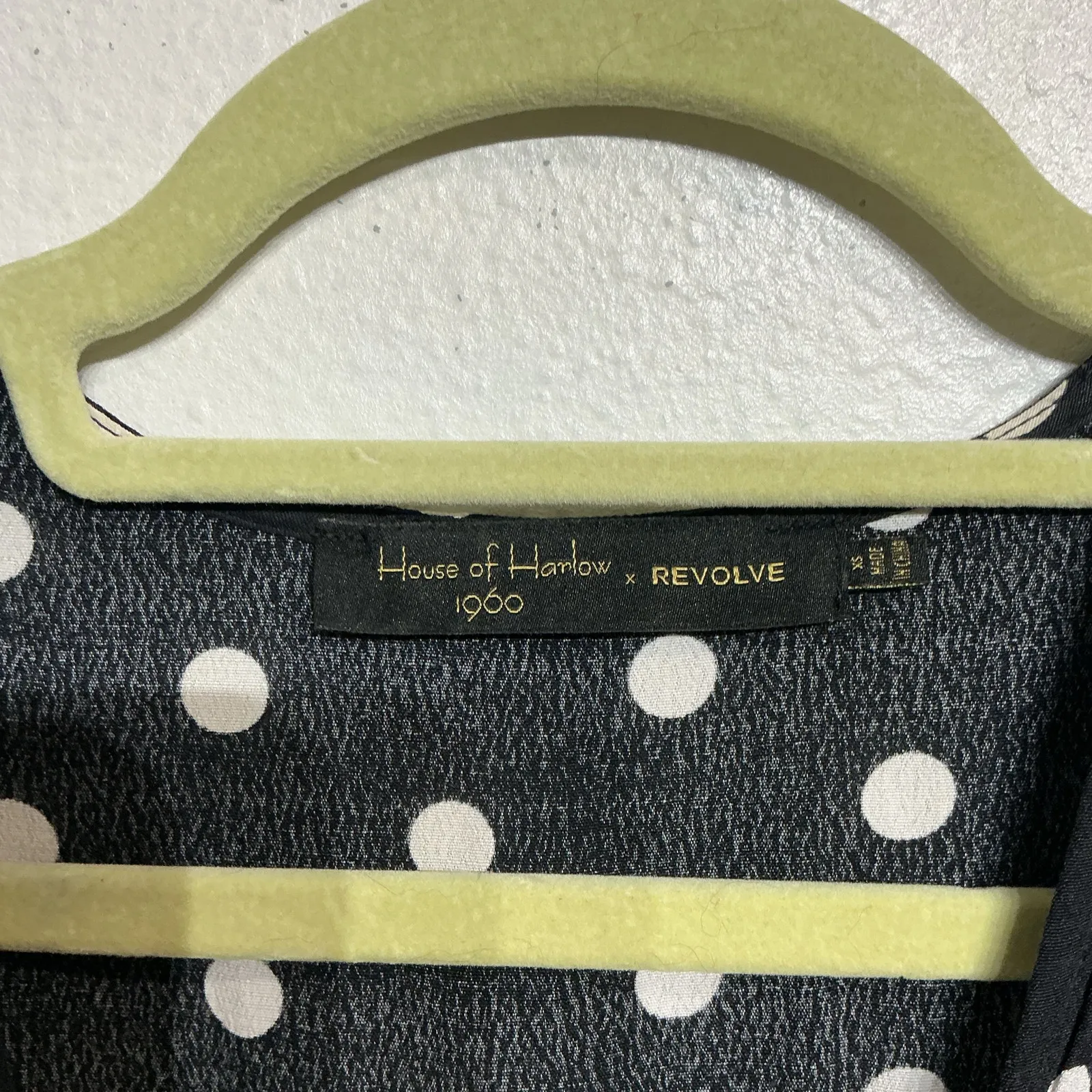 House of Harlow 1960 x Revolve Black Polka Dot Harper Mini Wrap Dress Sz XS - Image 5