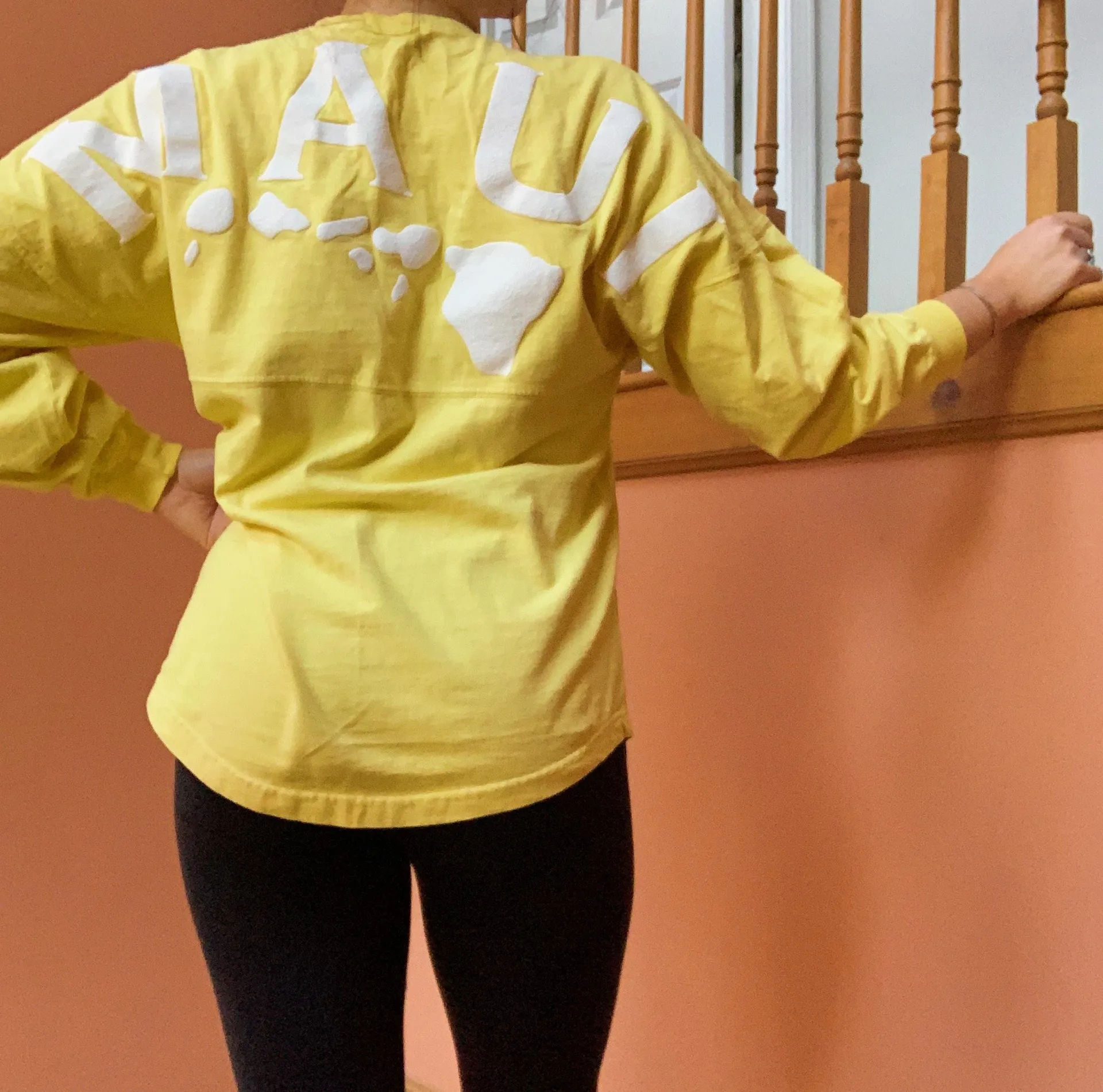 Long Sleeve Maui Hawaii Shirt Yellow Size XS - Image 2