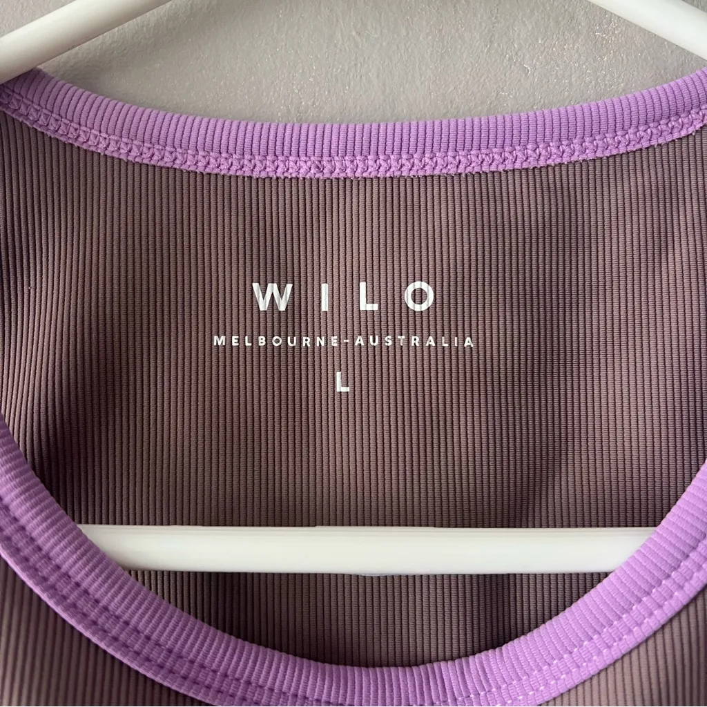 WILO The Label Racerback Sports Bra Color Block Mauve Purple Size Large - Image 3