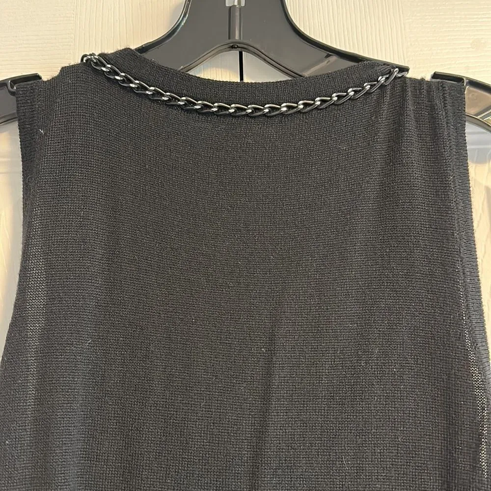Nanette Lepore Women’s Chain Neck Black Sweater Tank Dress - Image 7