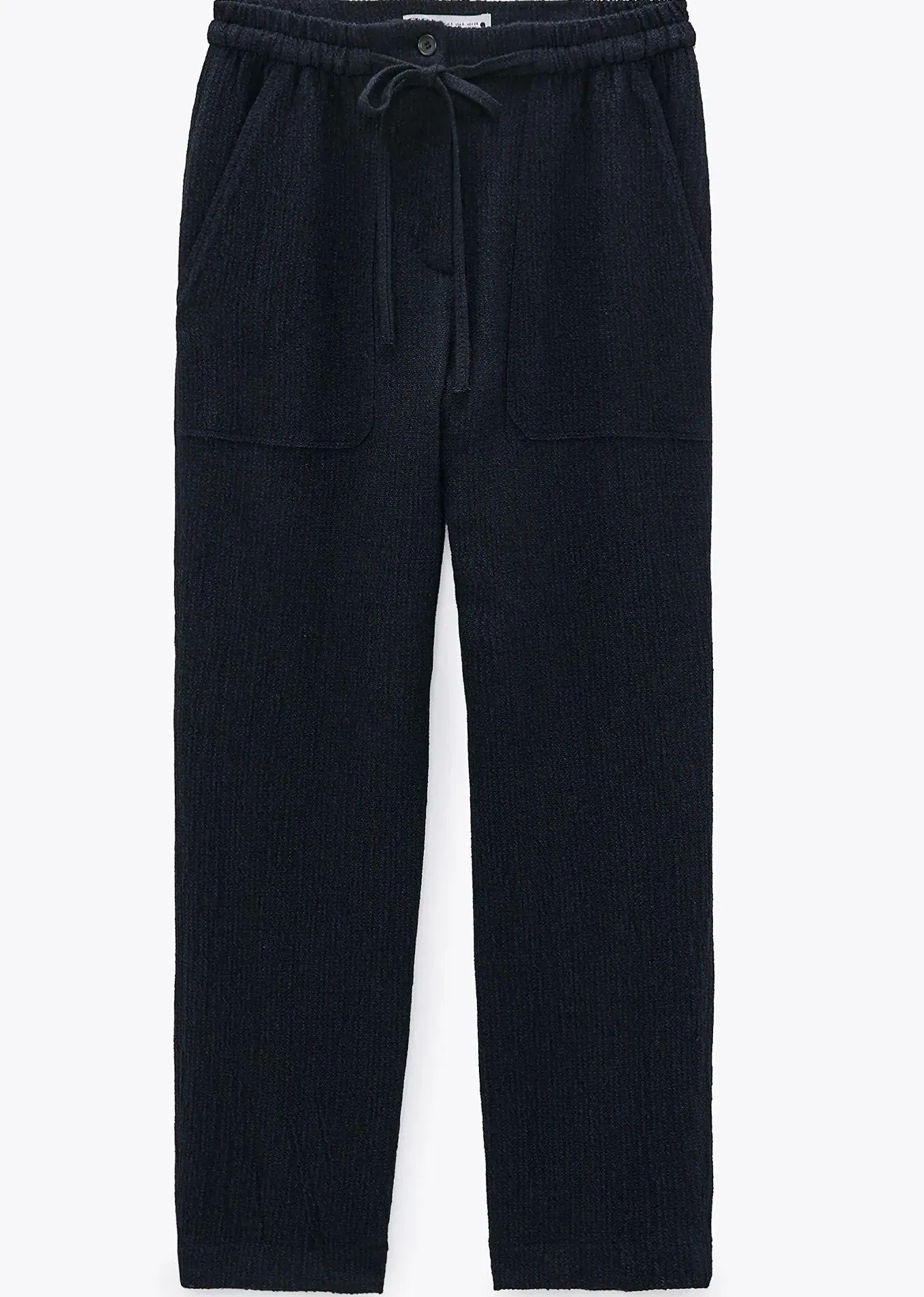 NWT  Textured Navy Blue High-Waisted Pants - Image 5