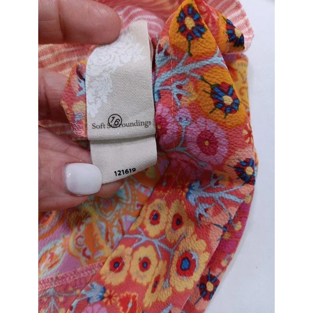 Soft Surroundings Boho Floral Striped Paisly Hippie Lightweight Long Sleeve... - Image 9