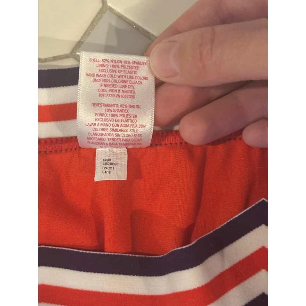 Xhilaration (Medium bottom, Large top) Red Bikini with Red White & Blue Band - Image 11