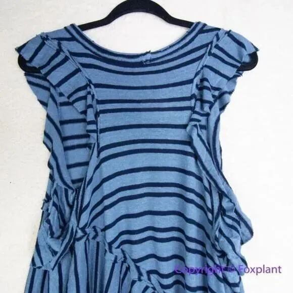 New! Free‎ People Between The Lines Tunic Top dress in blue , size L - Image 9