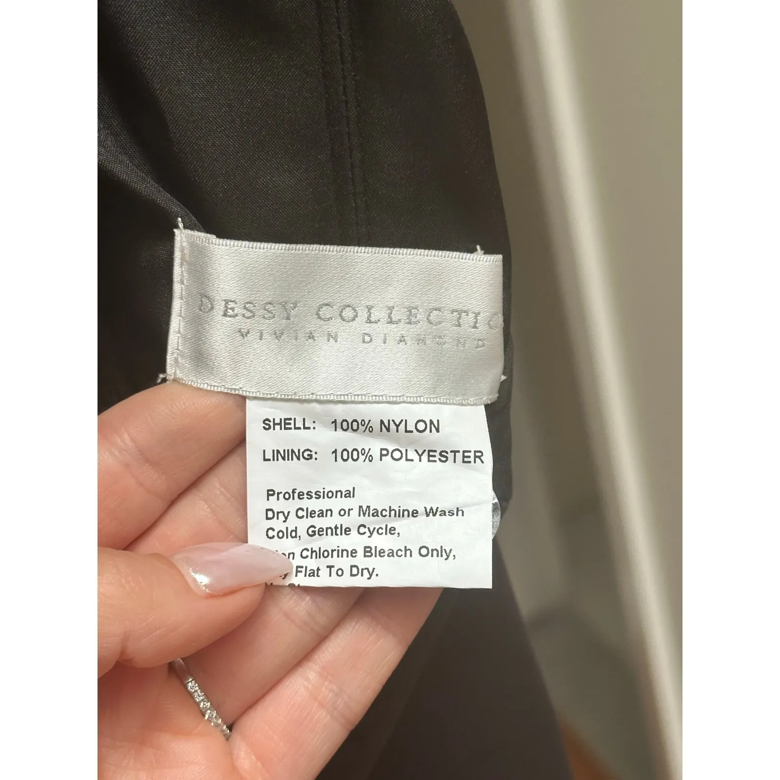 NEW NWT Dessy Collection 3033 Cap Sleeve Lace and Chiffon Gown Black size 2 - Image 7