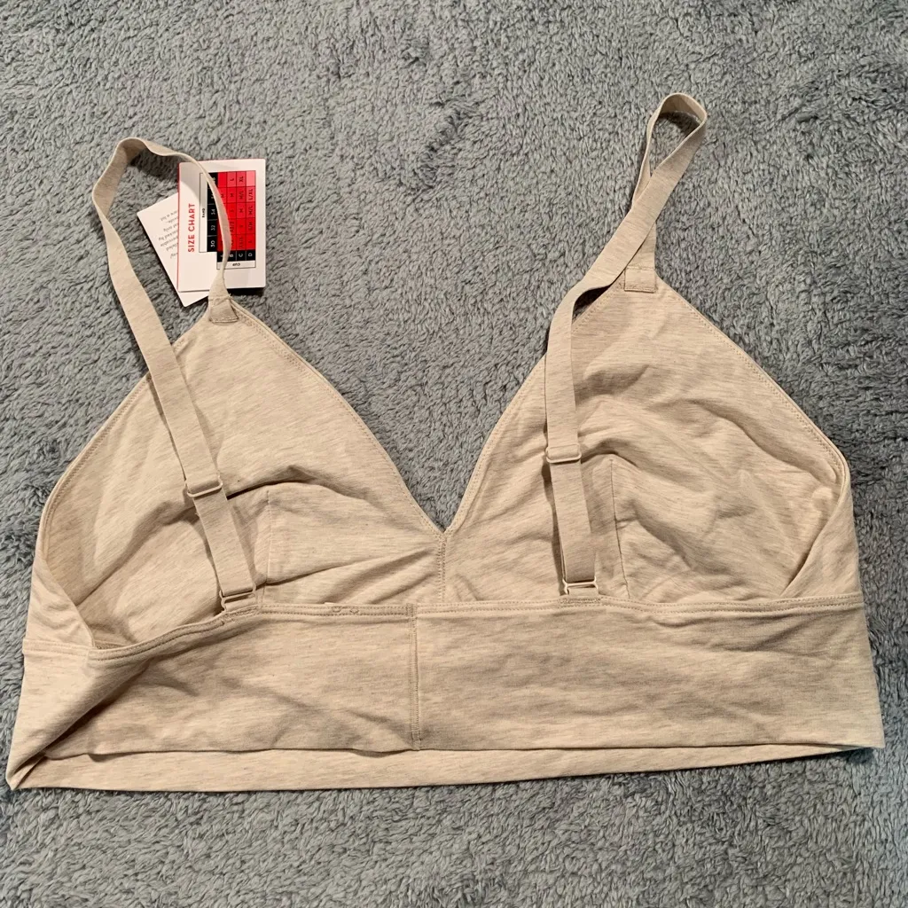 Spanx cotton comfort bralette XL Heather oatmeal NWT - Image 4