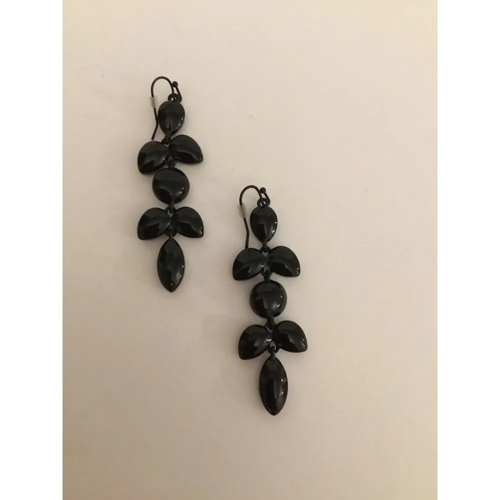 Guess Black-Tone Jet Stone Drop Earrings Sz OS - Image 6