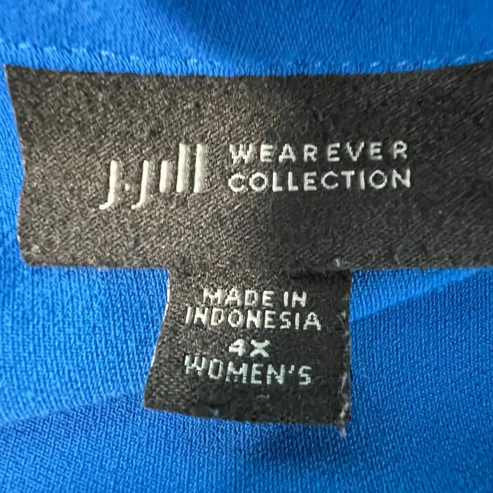 J. Jill Womens Top 4X Career Office Business Party Wedding Dressy Elegant Modest Blue - Image 2