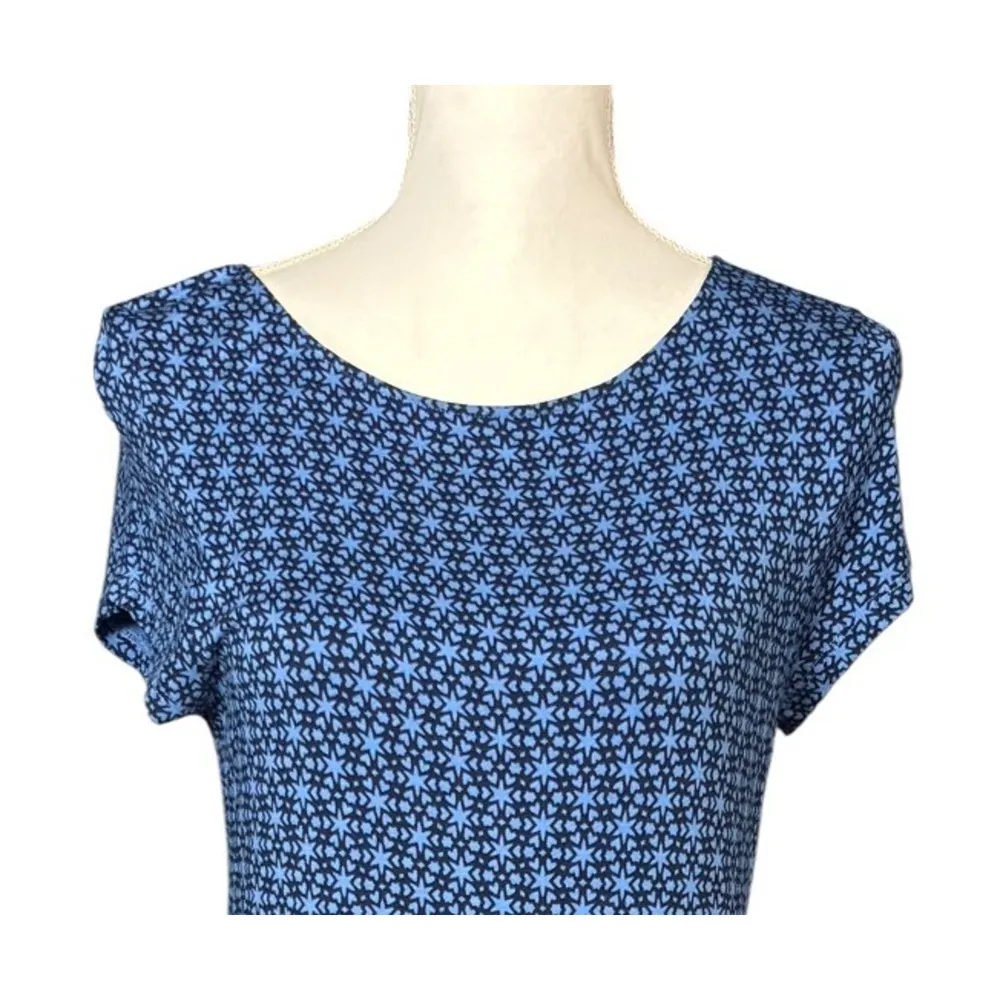 Boden Amelie Midi Dress Short Sleeve Size 14 Stars Blue Jersey Stretchy Pockets - Image 6