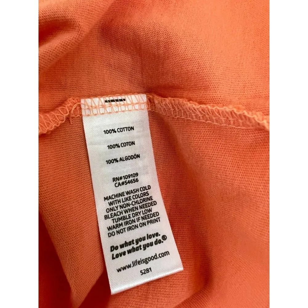 Life is Good LIG Flip Out Small Tee Shirt T-Shirt Flip Flops Thongs Sandal Coral - Image 5