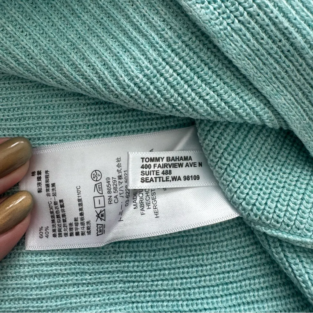 Tommy Bahama Women’s Pullover Sweater Lightweight, Long Sleeve, Teal Size Small - Image 6