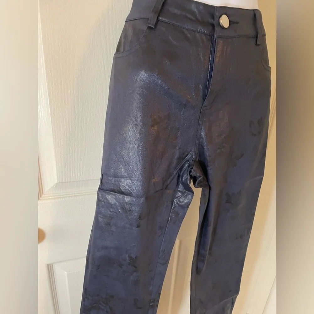 Teal Wax Coated Skinny Jeans Black Size M - Image 8