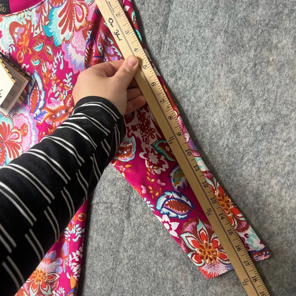 Bob Mackie wearable art Woman XXS Vibrant Floral 3/4 Sleeve Floral Dress Nwt - Image 6