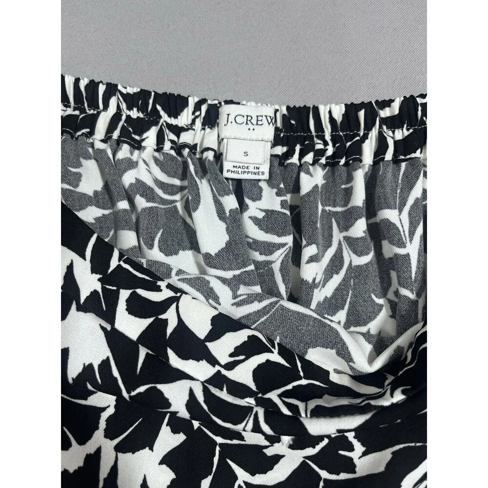 J Crew High Low Black White Print Wrap Around Midi Skirt Preppy Y2K Sz Small - Image 5