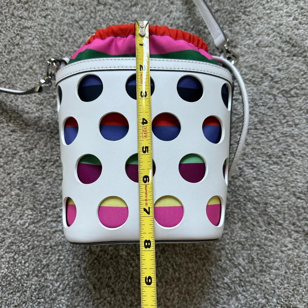 Kate Spade White Multicolor Polka Dot Crossbody/bucket Bag - Image 3