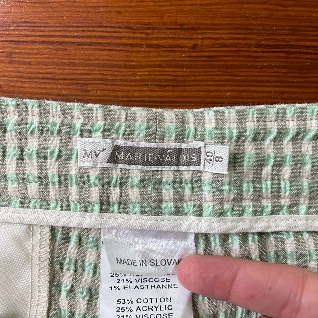Marie Valois Green Gingham Sailor Golf Shorts High Waist Resort Wear - Image 9