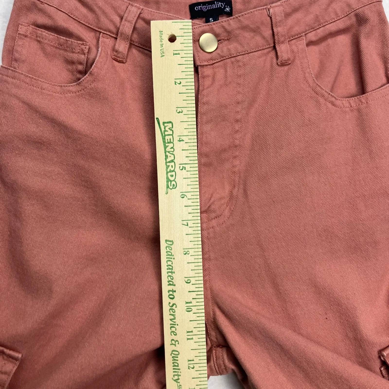 Originality Women's Pink Cargo Pants Size Small Straight Leg Cotton High‎ Rise - Image 9