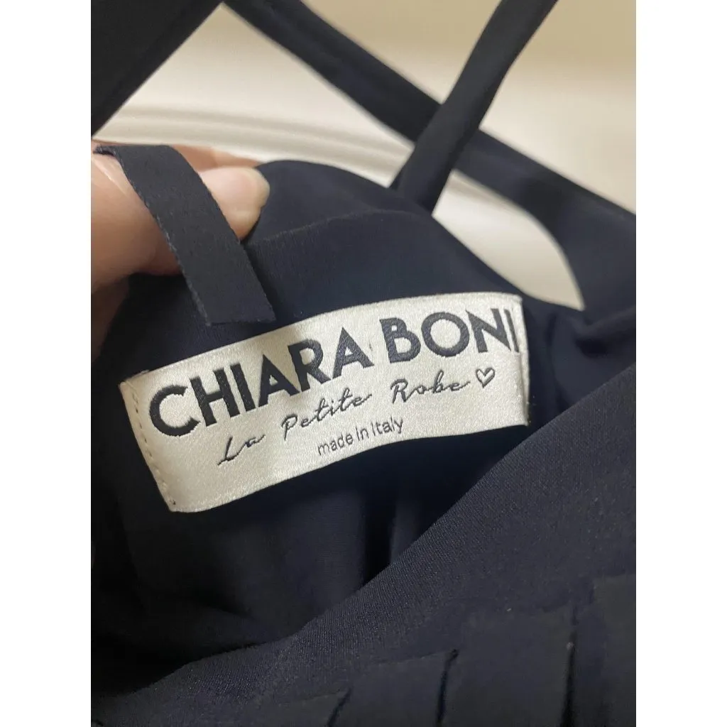 Chiara Boni La Petite Robe Liva Jumpsuit Womens 10 Black Fringe Strappy Italy - Image 3