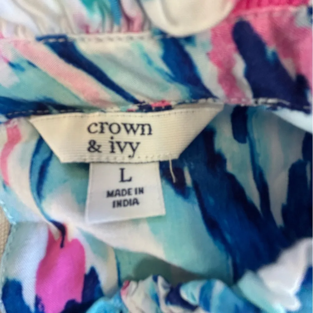 Crown & Ivy Blue and Purple Ruffled Blouse - Image 2