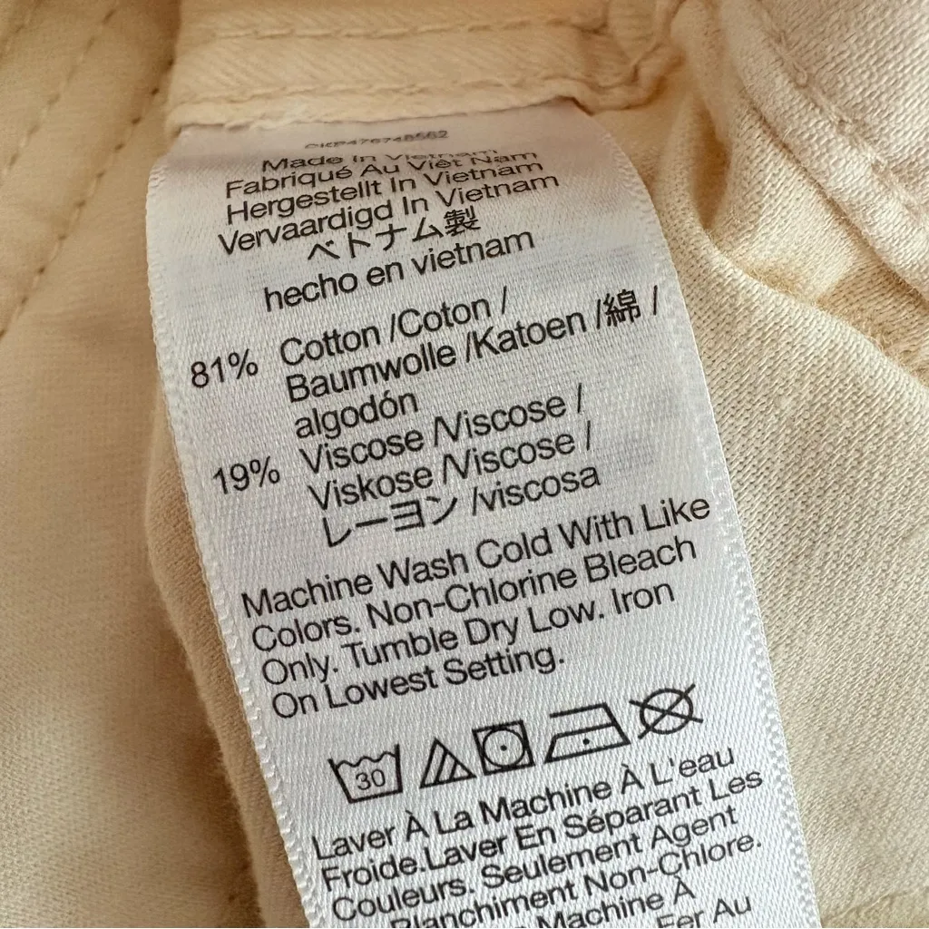 Madewell Garment-Dyed Low-Slung Straight Cargo Pants Cream Vintage Linen 26 - Image 14