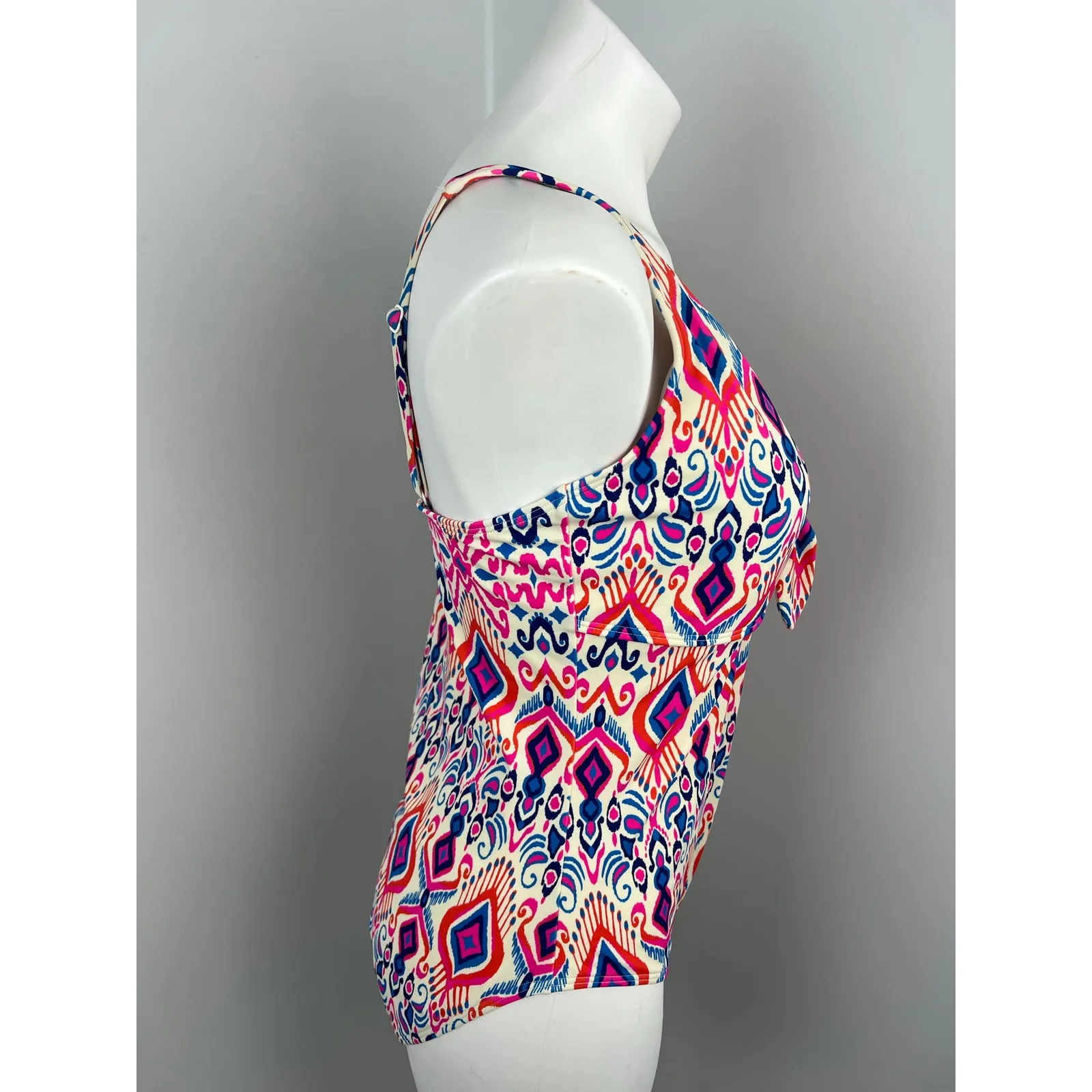 Boden Geometric Tie Front Patterned One Piece Swimsuit 12 - Image 3
