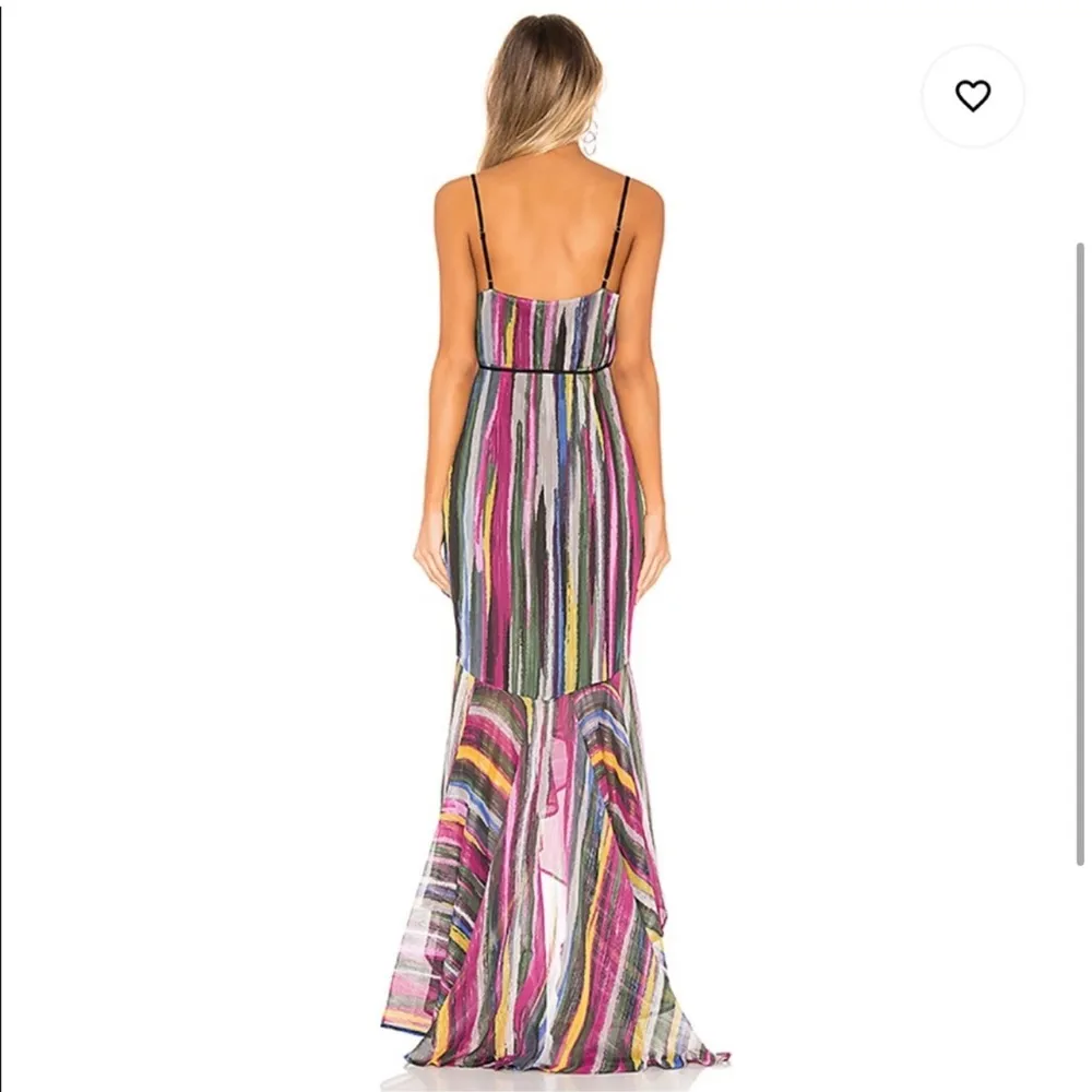 MICHAEL COSTELLO x REVOLVE Atienne High Low Maxi Dress w/ Train in Multi Size M - Image 3