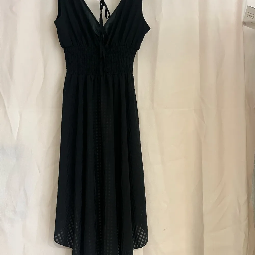 SHEIN Black Smocked V-Neck Blouse Cocktail - Image 6