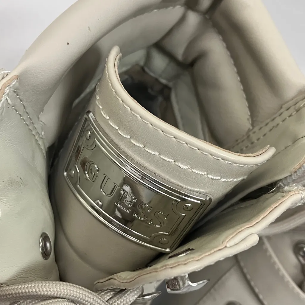 Guess Cream Lace up Chunky Heels Ankle Boots Women’s Size 9.5 - Image 6