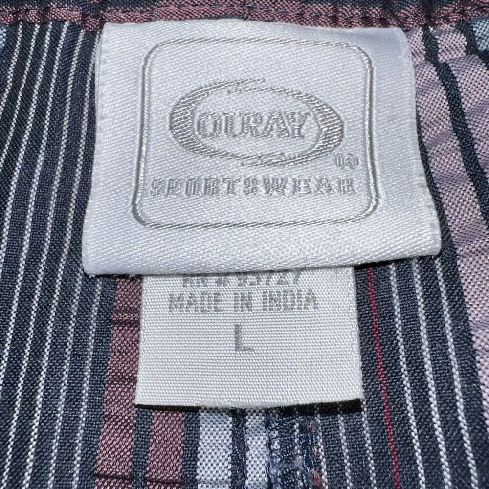 Ouray Womens Lounge Pants Striped Lightweight Drawstring Gray Purple Large - Image 5