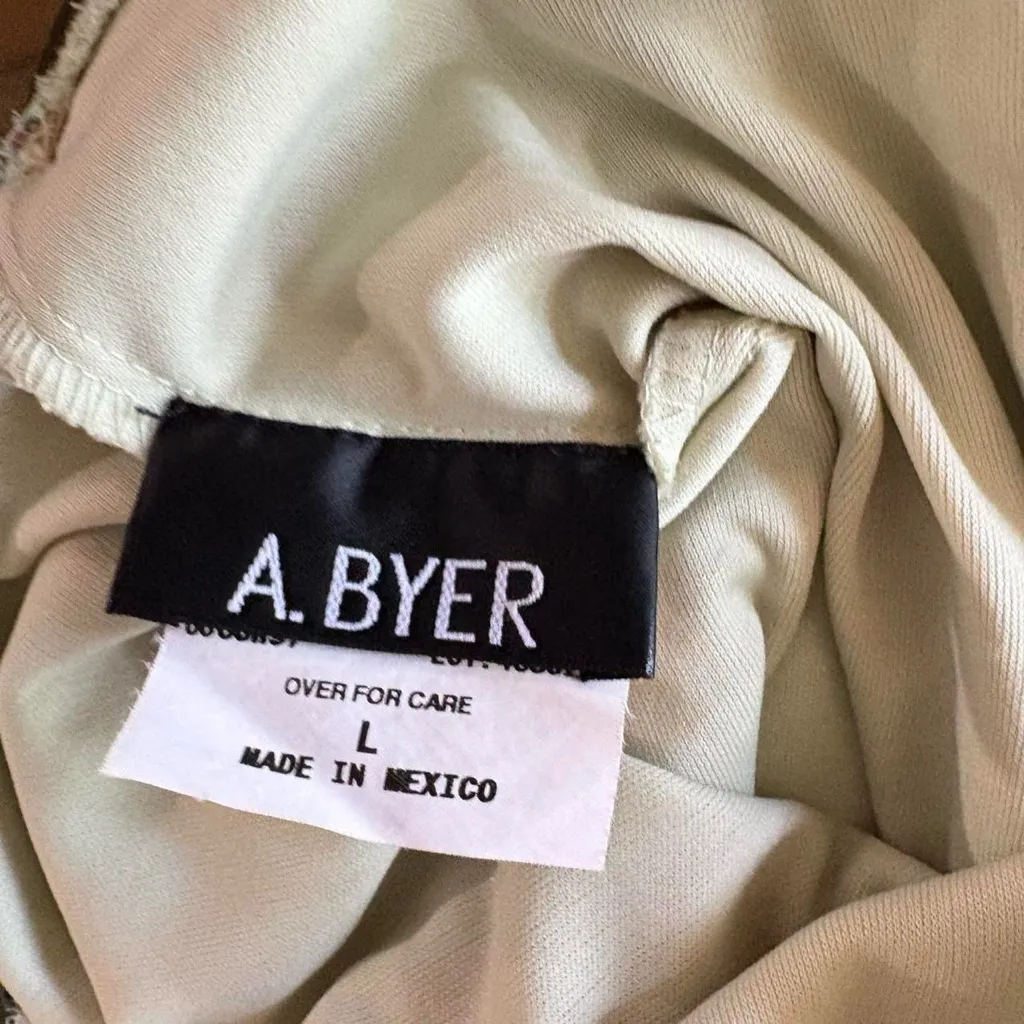 Vintage 90s y2k A. Byer green pink floral paisley print boho midi skirt L Size L - Image 6