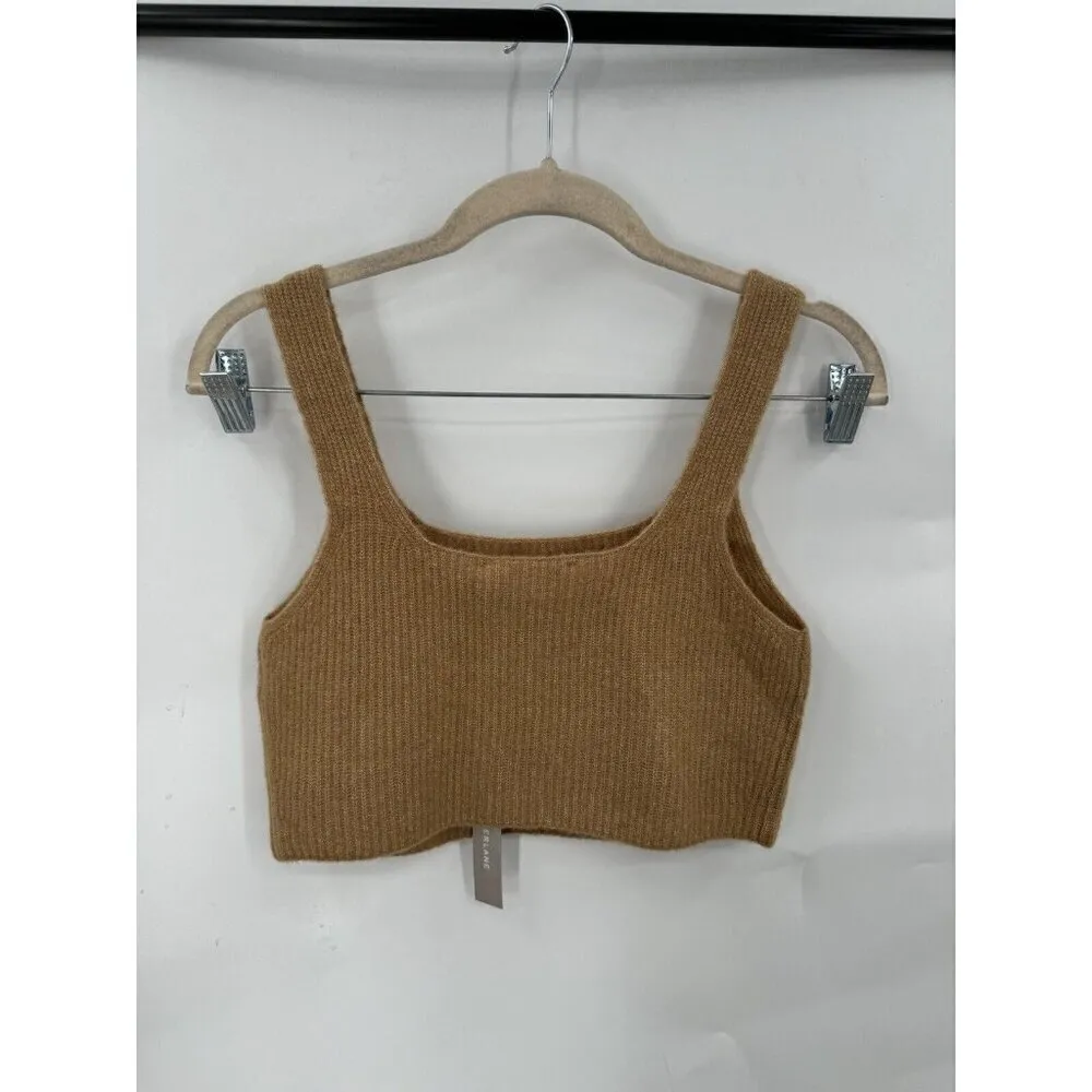 Everlane Yak Wool Cropped Top Women M Brown Minimalist Granolagirl Western Indie - Image 3