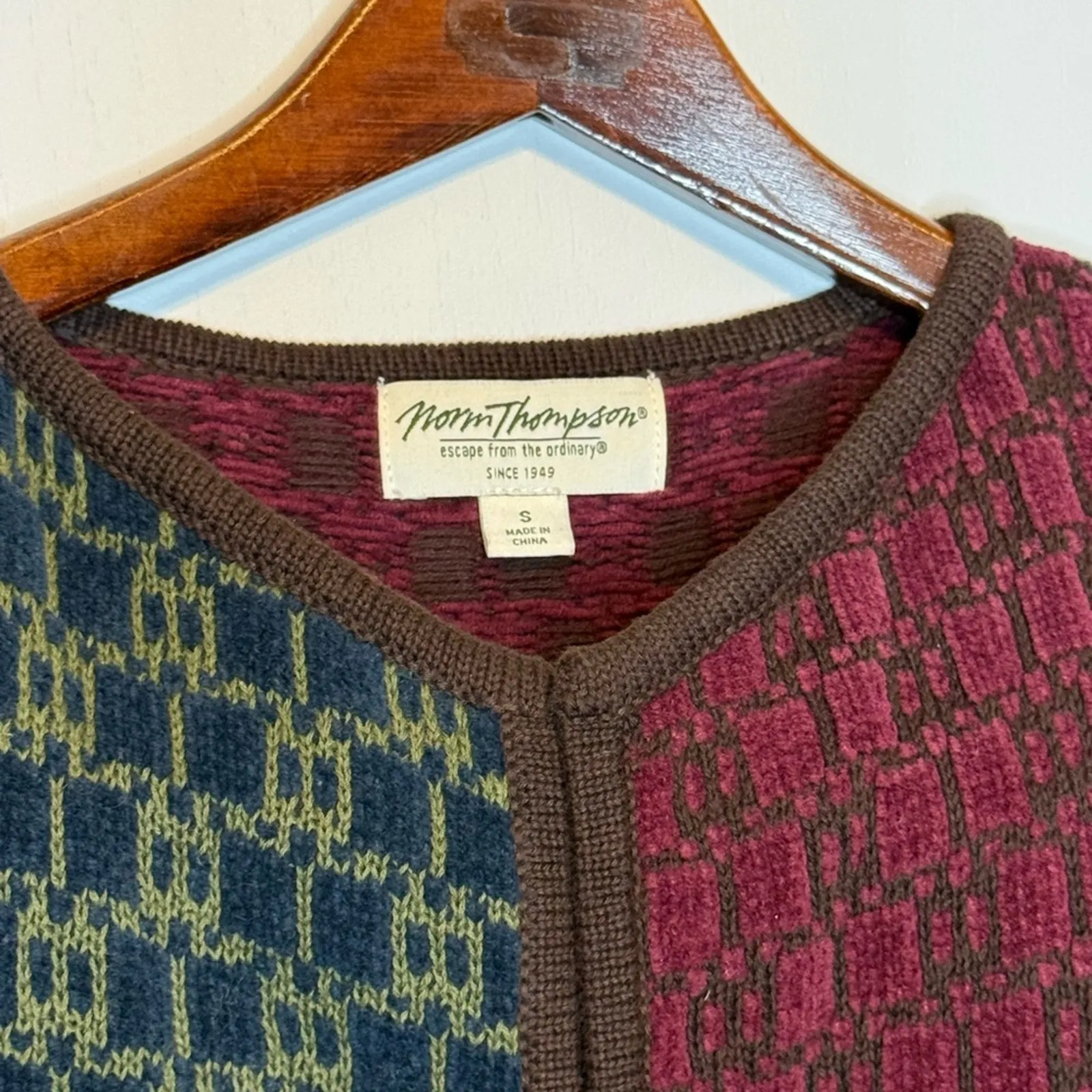 Vintage Norm Thompson Southwestern Knit Vest - Image 4