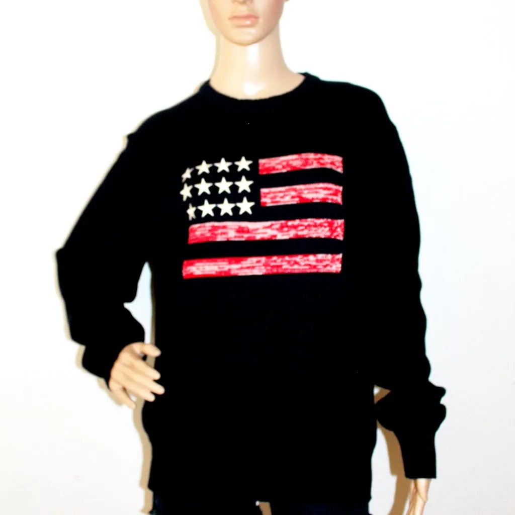 NWT Weatherproof Cotton Sweater Pullover Flag Striped  Y2K - Image 4