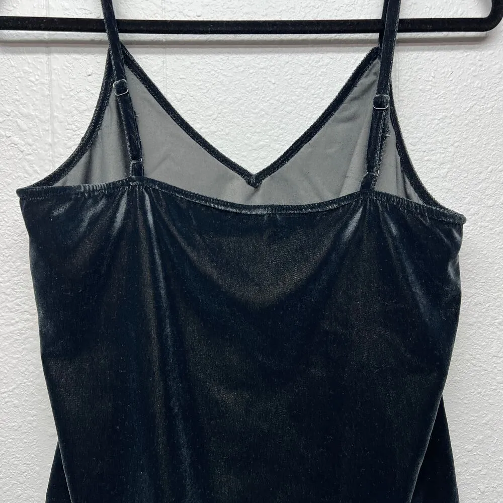 Womens Velvet Cropped Top Size S/M Whimsygoth Emo Punk Witchy 90s Y2K Inspired Black - Image 5