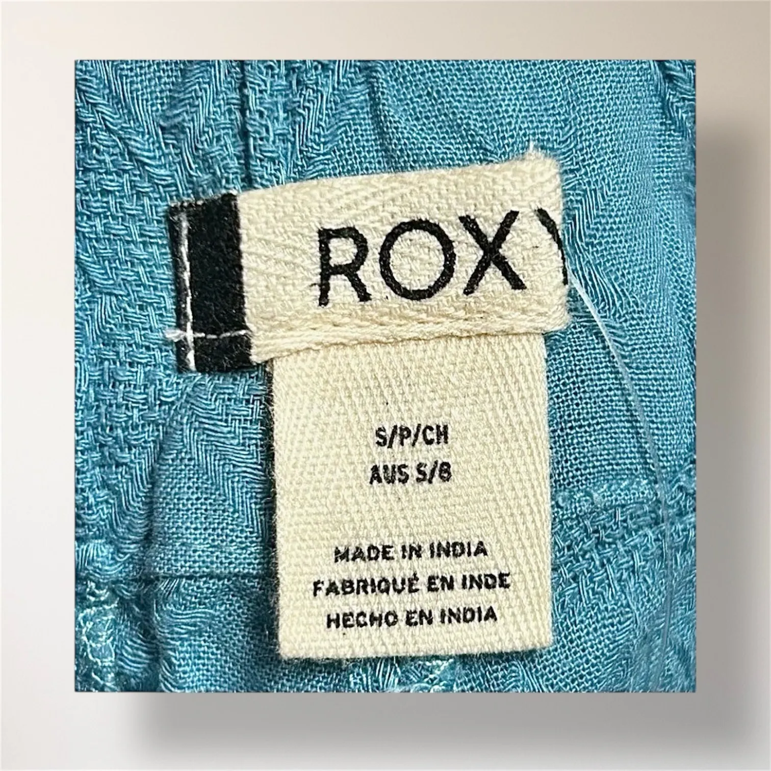 New Roxy S Atlantic Blue Cotton Textured Pocket Shorts Resort‎ Travel Beach - Image 10