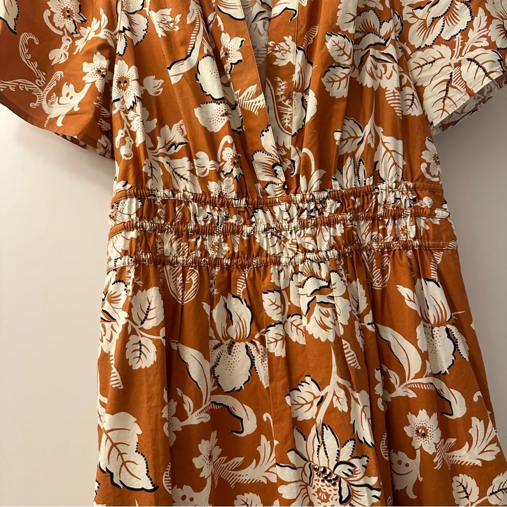 Anthropologie The Somerset Tiered Maxi Dress Burnt Orange Floral size medium - Image 8