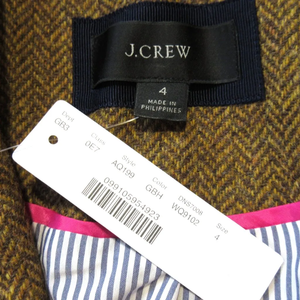 NWT J.Crew Double-breasted Blazer in Gold Herringbone English Wool Jacket 4 - Image 5
