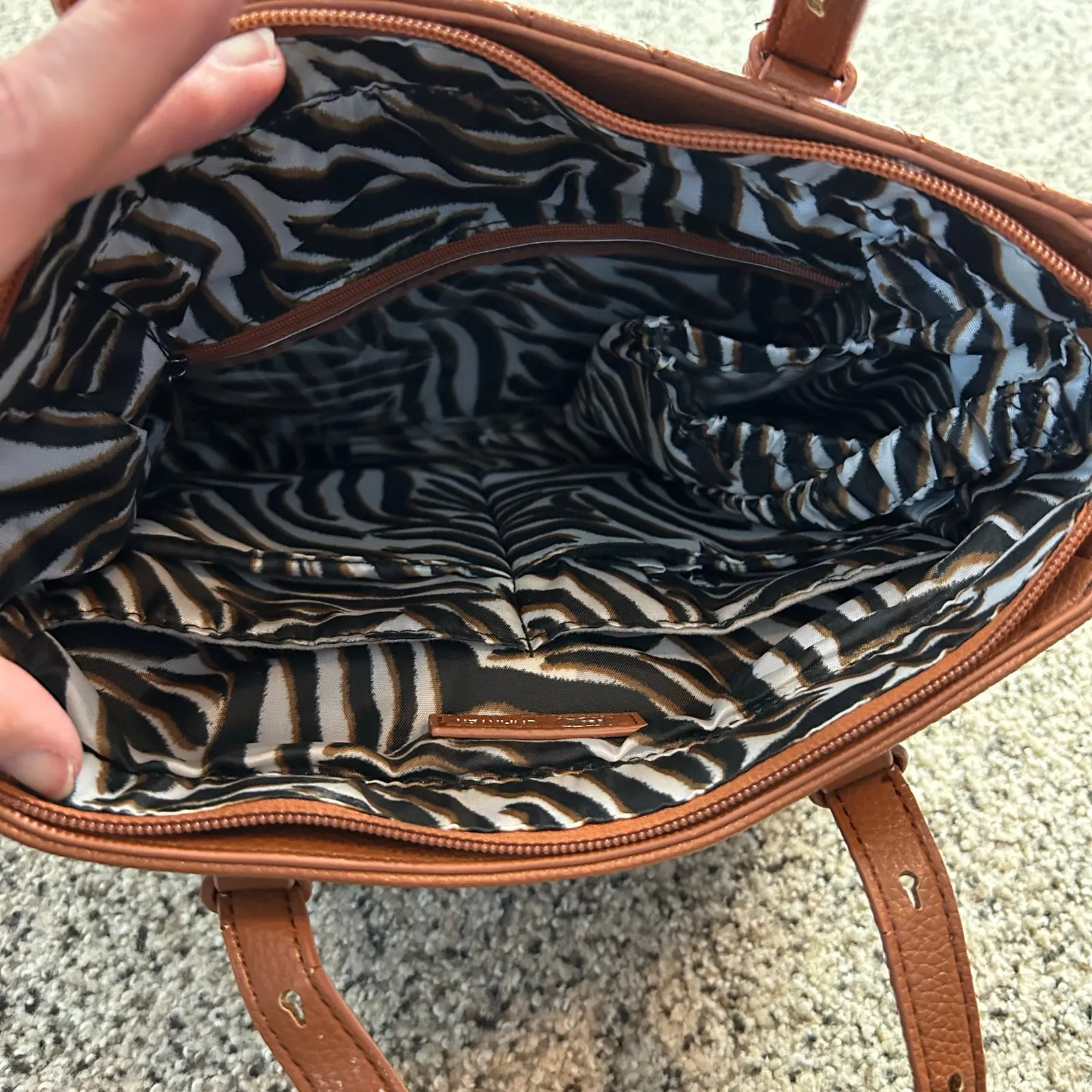 Lug Charter Classic VL Convertible Tote Bag Vegan Leather Brown Tan - Image 3