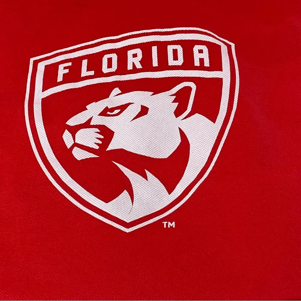 Florida Panthers Team Logo Beach Tote Bag Red - Image 4
