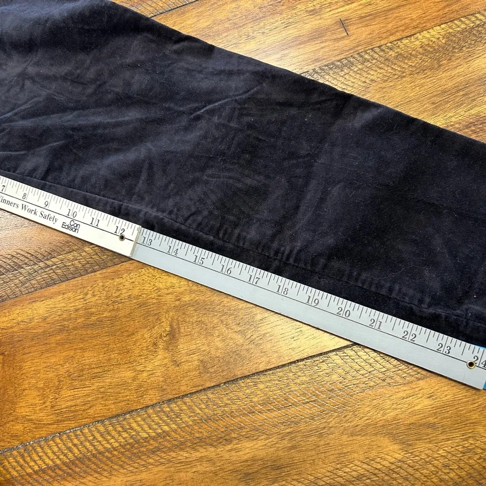 Old Navy Pixie Mid-rise Pants Soft Navy Velvet Straight Leg Women's 12 - Image 8