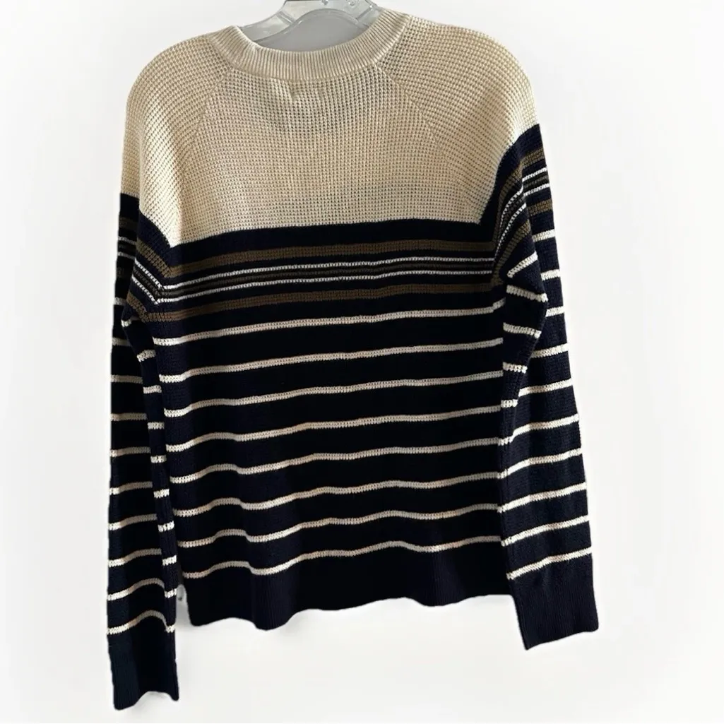 FAHERTY Throwback Waffle Stripe Sweater Organic Cotton Cashmere Oakland St S - Image 10
