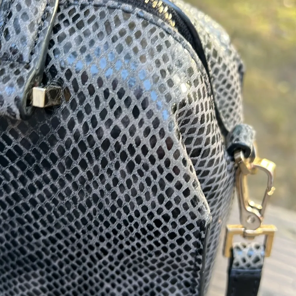 Kate Spade Parliament Grey/Black Snake Leather Mini Mira Satchel Crossbody w/COA - Image 8